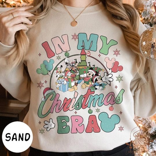 Retro Disney Christmas Sweatshirt, In My Christmas Era Shirt, Mickey and Friends Christmas