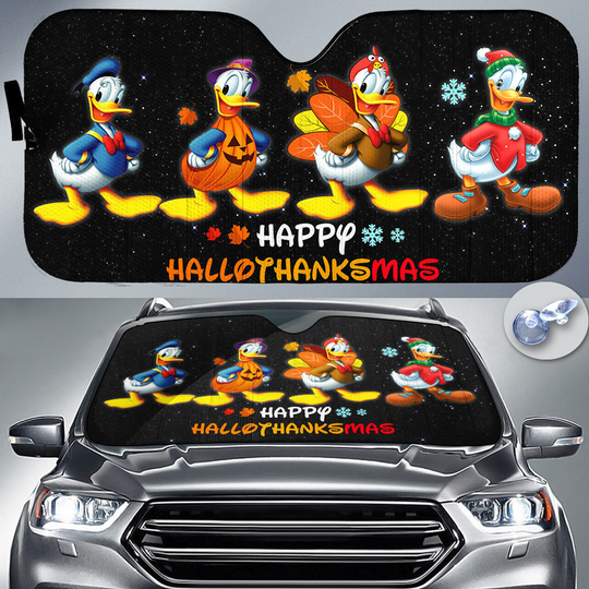 Discover Donald Ducks Happy Hallothanksmas Disney Car Sun Shade