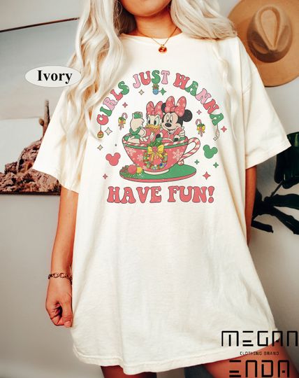 Discover Disney Minnie Daisy Christmas Shirt, Girls Just Wanna Have Fun T Shirt