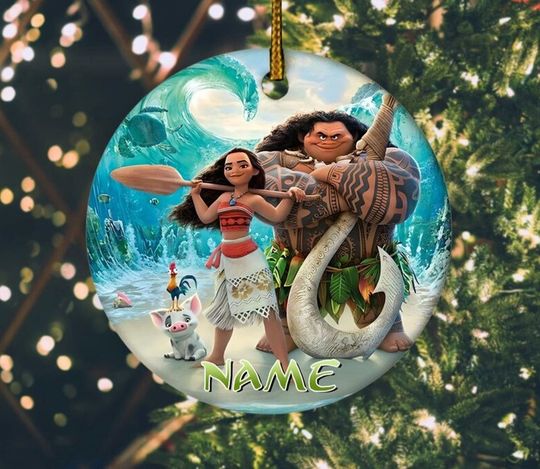 Disney Moana Cartoon Ornament, Christmas Tree Ornament, Disneyland 2023