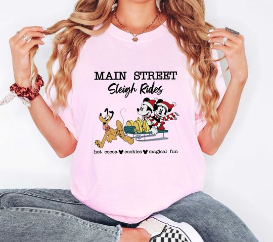 Discover Main Street Sleigh Rides Tee, Disney Christmas Shirt