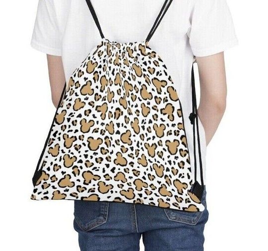 Disney Mickey Leopard Print Drawstring Bag