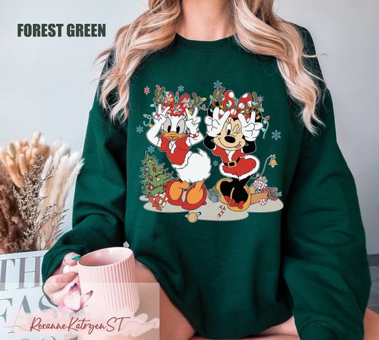 Minnie and Daisy Christmas Sweatshirt, Disneyland Christmas Sweatshirt