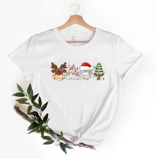 Discover Disney Christmas Santa Shirt, Christmas Castle Shirt, Reindeer T Shirt