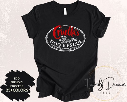 Cruella's Dog Rescue Shirt, Disney Shirts for Women, Group Matching Family