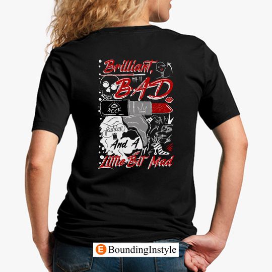 Disney Cruella Shirts, Brilliant, Bad and a Little Bit Mad, Double-Sided Print Preppy Tee
