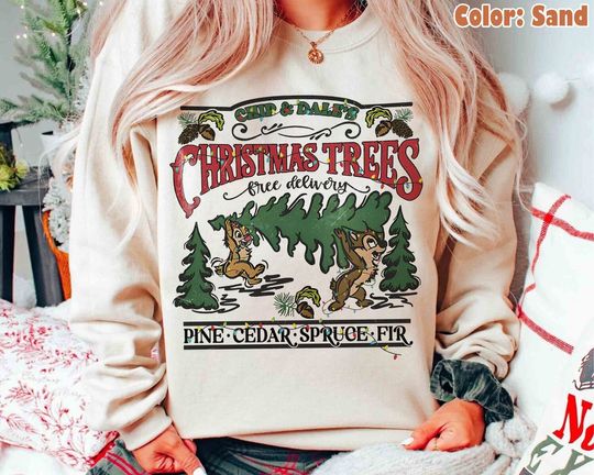 Disney Couples Chip And Dale Double Trouble Christmas 2023 Sweatshirt, Disney Family Christmas