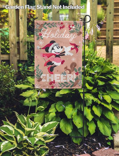Disney, Disney Minnie Mouse Holiday CheerGarden Flag Disney, Christmas