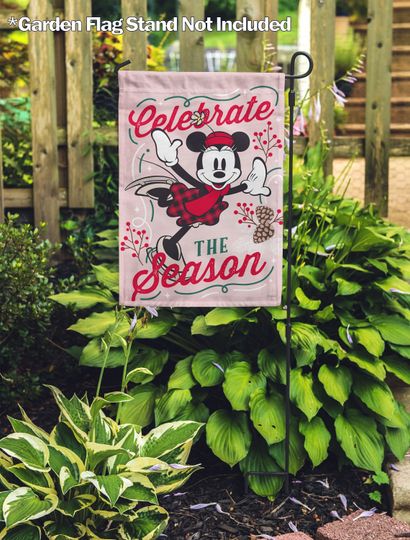 Disney Celebrate the Season Minnie Mouse  Garden Flag Disney, Christmas