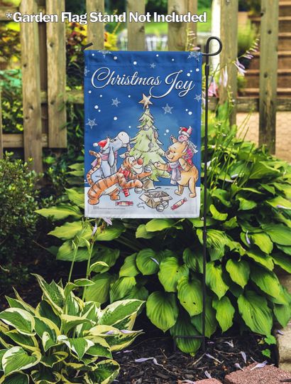 Discover Disney, Disney Winnie the Pooh Christmas Joy  Garden Flag Disney, Christmas