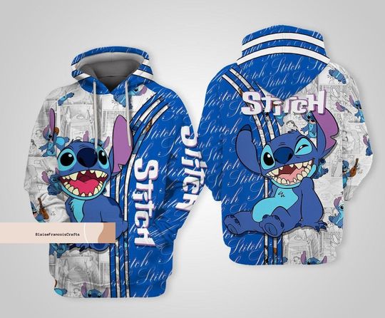Christmas Stitch Hoodie, Disney Stitch 3D Hoodie