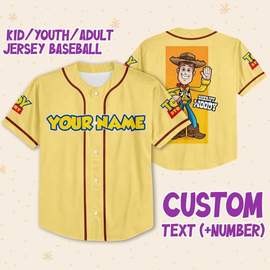Discover Personalized Toy Story Sheriff Woody Disney Baseball Jersey