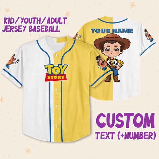 Personalized Toy Story Chibi Disney Baseball Jersey