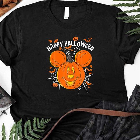 Discover Disney Mickey Friends Mickey Pumpkin Happy Halloween T-Shirt