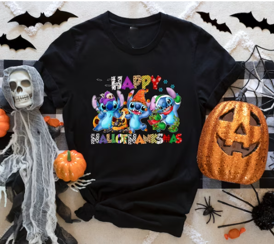 Disney Chucky Stitch Happy Hallothanksmas Halloween Shirt