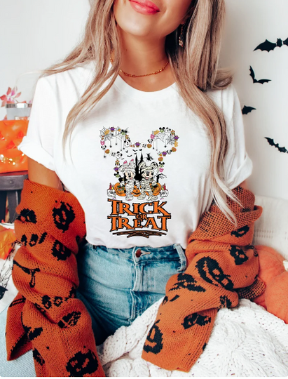 Discover Disney Halloween Shirt, Mickey And Minnie Trick Or Treat Halloween Shirt