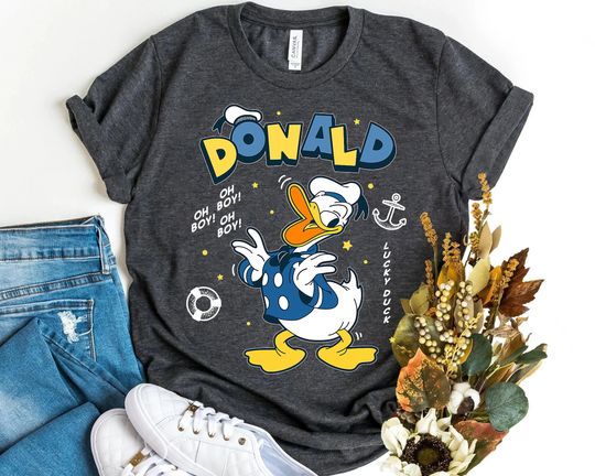 Disney Mickey and Friends Lucky Donald Duck T-Shirt, Disneyland Family Vacation Shirt,  Disney World Matching Birthday Gifts