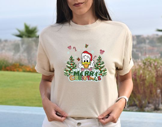 Merry Christmas Donald Duck Shirt, Disney Christmas Shirt, Disney Characters Shirt