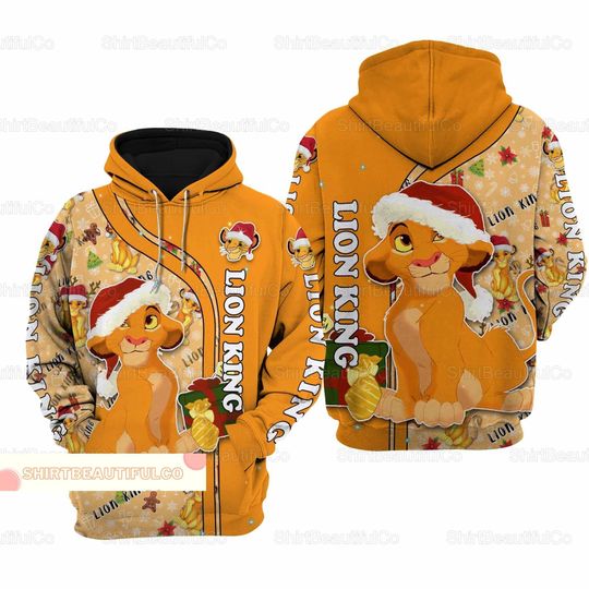 Christmas Lion King 3D Hoodie, Disney Simba Hoodie