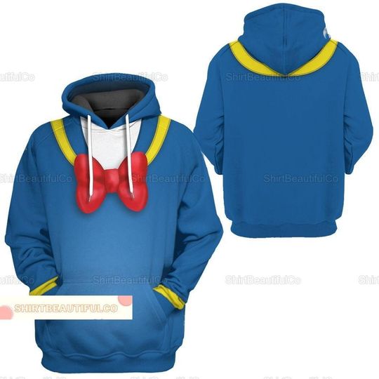 Christmas Donald Duck Hoodie, Disney Donald 3D Hoodie