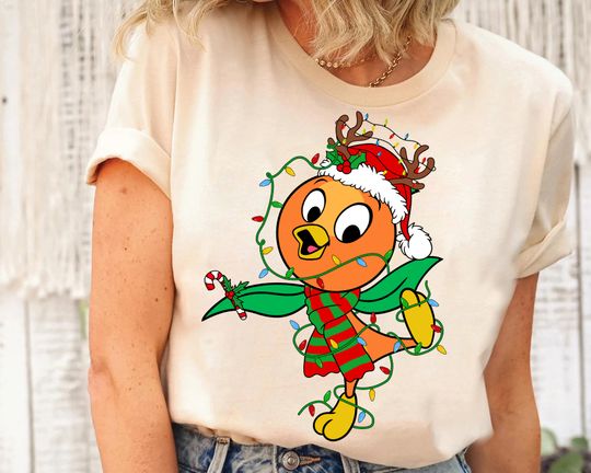 Discover Disney Orange Bird Santa Costume Christmas Lights Shirt