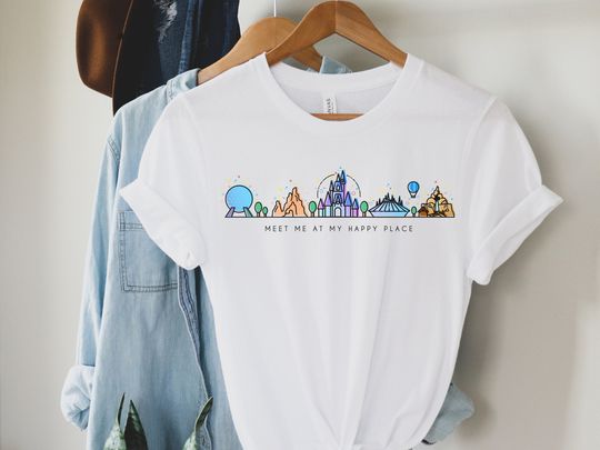 Discover Disney Holiday Shirt, Happy Place T-Shirt, Disney Holiday Tshirt, Disney Castle Shirt