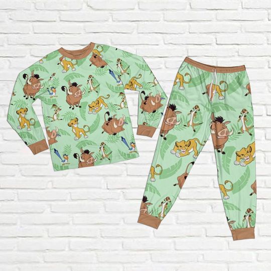 Lion King Pajamas, Disney Timon And Pumbaa Pajamas Set