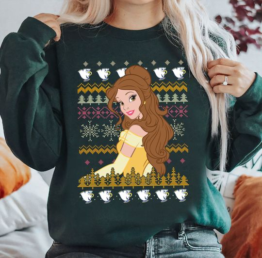 Disney Christmas Belle Ugly Sweater Christmas Sweatshirt