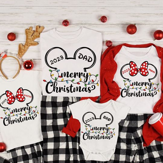 Personalized Disney Christmas Shirts, Custom Disney Family Shirt