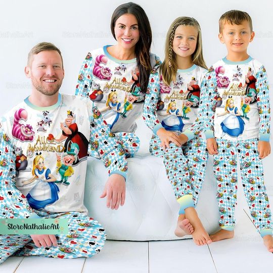 Christmas Alice Disney Pajamas Set, Cheshire Cat Pajamas