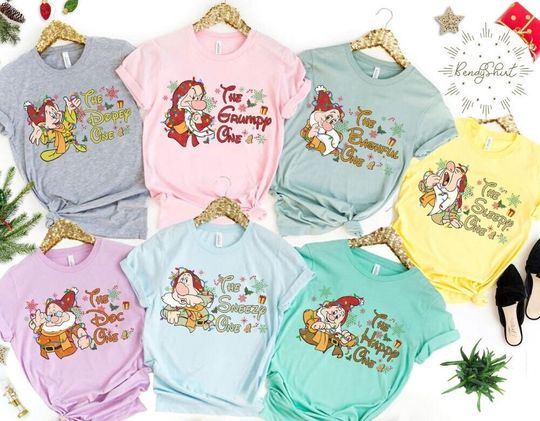 Vintage Snow White and the Seven Dwarfs Christmas Shirt, Disney Seven Dwarfs Group