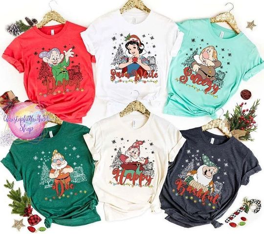 Seven Dwarfs Christmas Shirt, 7 Dwarfs Shirt, Snow White Christmas Shirt, Disney Group