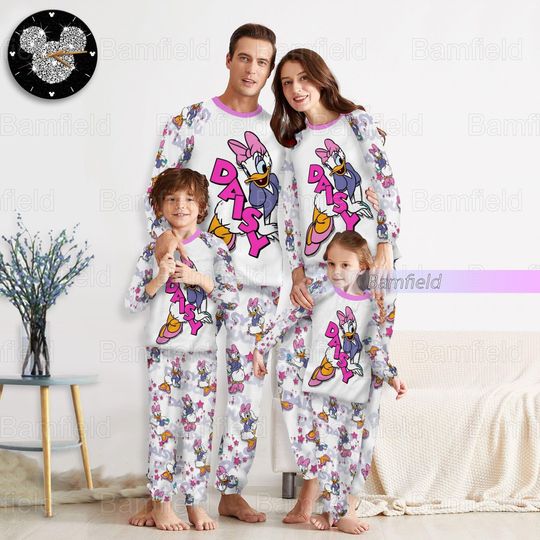 Christmas Daisy Duck Pajamas Set, Disney Daisy Duck Matching Family Pajamas Set