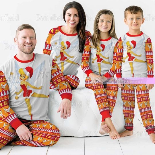 Christmas Tinker Bell Pajamas Set, Disney Matching Family Pajamas Set