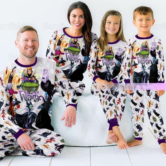 Christmas Disney Villains Pajamas Set, Disney Villains Matching Family Pajamas Set