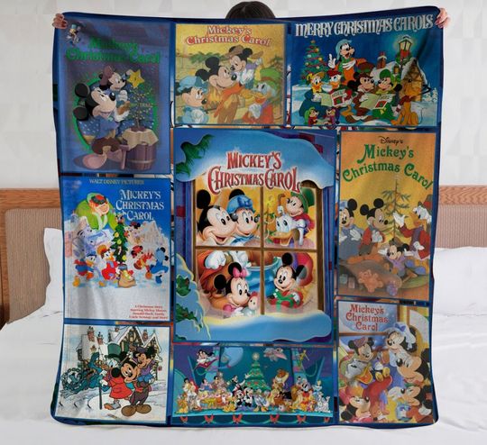 Mickeys Christmas Carol Blanket, Disney Christmas Blanket