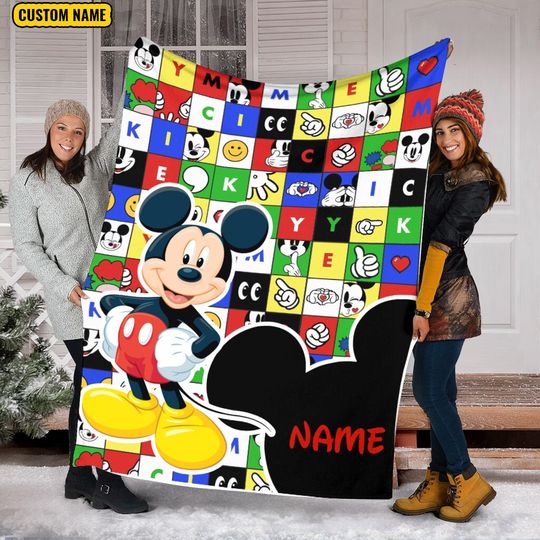 Discover Mickey Alphabet Blanket, Mickey Fleece , Disney Mickey Blanket,  Mickey Ears Fleece Mink Sherpa Blanket