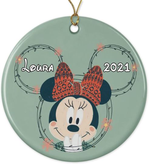 Disney Minnie Mouse Love 2022 Ornament - Personalized Name Christmas Ornament 2022