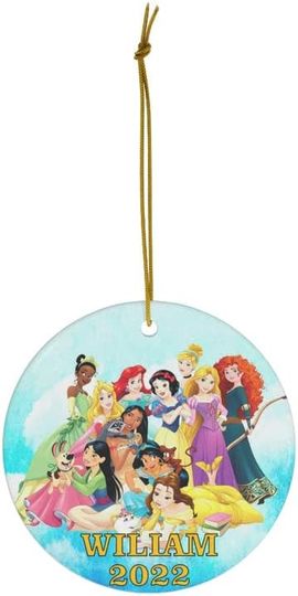 Personalized Disney Princess Christmas Ornament - Disney Princess Custom Ornament