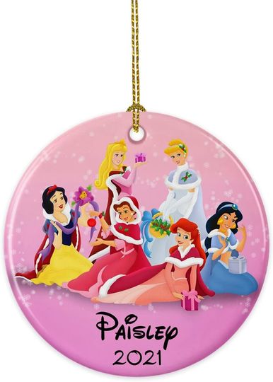 Personalized Ornament, Disney Princess Ornament, Kids Christmas Ornament, Princess Gift