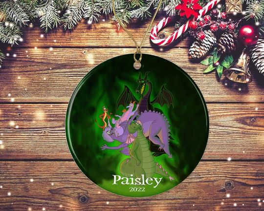 Personalized Figment Ornament 2022, Figment Christmas 2022, Disney Figment Ornament Ceramic