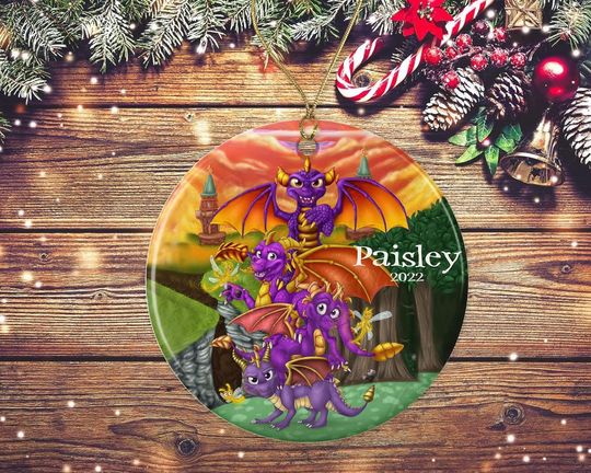Personalized Figment Ornament 2022, Figment Christmas 2022, Disney Figment Ornament Ceramic