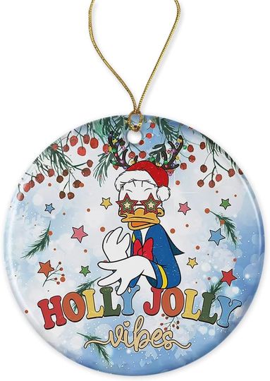 Disney Donald Duck Christmas Ornament - Holly Jolly Vibes Donald Duck Ornament