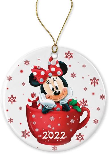Minnie Mouse Ornament - Coffee Cup Ornament - Kids Disney Ornament
