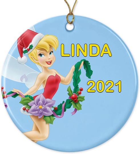 Tinker Bell Santa Disney 2022 Ornament - Personalized Princes Disney Christmas Ornament 2022