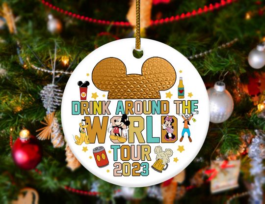 Disney Epcot World Tour Orament,Drink Around The World,Epcot Food And Wine Ornament