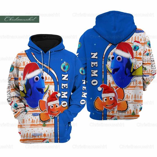 Nemo Christmas Hoodie, Finding Nemo Zip Hoodie, Disney Nemo Unisex Hoodie