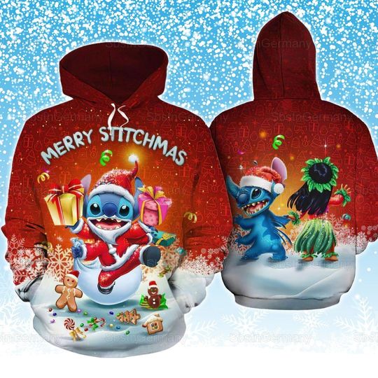 Discover Disney Stitch Hoodie, Merry Stitchmas Hoodie, Lilo And Stitch Christmas Shirt