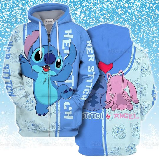 Stitch And Angel Christmas Hoodie, Cute Stitch Shirt, Disney Christmas