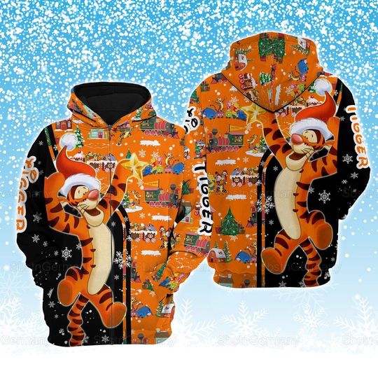 Winnie The Pooh Christmas Hoodie, Disney Tigger Shirt